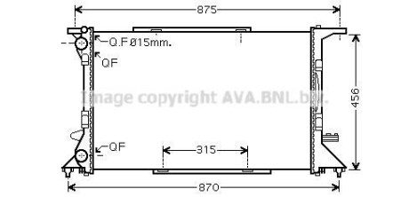 Радиатор охлаждения двигателя Audi A4 1,8i 2,0i 2,0d 08>, A6 Q5 AVA - (8K0121251R) AVA COOLING AI2306 (фото 1)