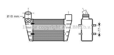 Ava інтеркулер audi a4/6,passat 1.8t/1.9tdi 97- - AVA COOLING AI4225