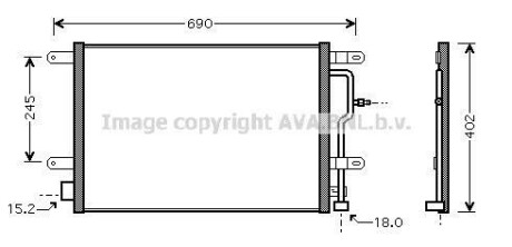 Радіатор кодиціонера - (8E0260403D, 8E0260401D) AVA COOLING AI5199