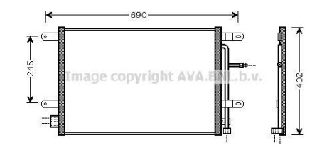 Радіатор кодиціонера - (8E0260401D, 8E0260403D, 8E0260403T) AVA COOLING AI5238