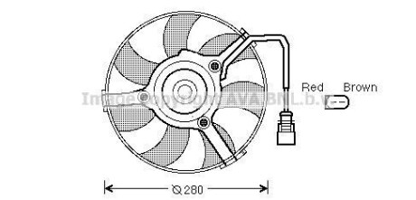 Вентилятор - (8E0959455K, 8E0121205, 8E0121205C) AVA COOLING AI7516