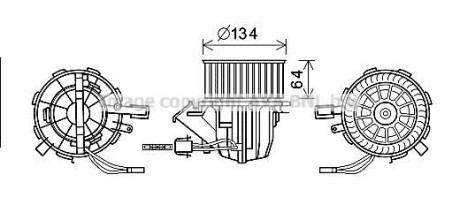 Вентилятор отопителя салона Audi A4 08>15, A5 09>12/11, Q5 08>12/12 AVA - (8K1820021A, 8K1820021B, 8K1820021C) AVA COOLING AI8391