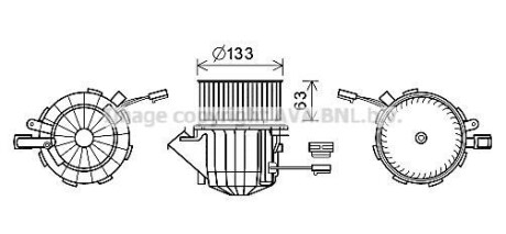 Вентилятор отопителя салона Audi A4 12>15, A5 12/11>, Q5 12/12>, Porsche Macan I AVA - (8T1820021) AVA COOLING AI8394