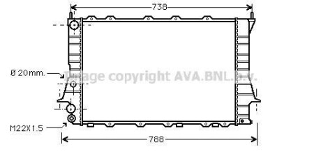 Радіатор, Система охолодження двигуна - (4A0121251, 4A0121251A, 4A0121251D) AVA COOLING AIA2077