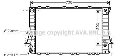 Радиатор, охлаждение двигателя - (4A0121251C, 4A0121251P) AVA COOLING AIA2078