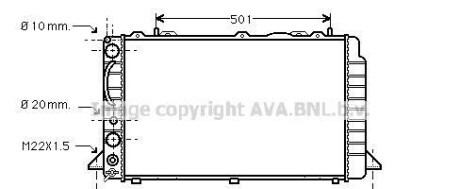 Радиатор, охлаждение двигателя - (8A0121251) AVA COOLING AIA2089