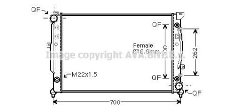 Радіатор, Система охолодження двигуна - (8D0121251BB, 8D0121251L) AVA COOLING AIA2125