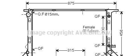 Радиатор, охлаждение двигателя - (8R0121251A, 8R0121251C, 8R0121251E) AVA COOLING AIA2309