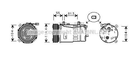 Компрессор, кондиционер - (1076012, 1111419, 1211741) AVA COOLING AIAK003