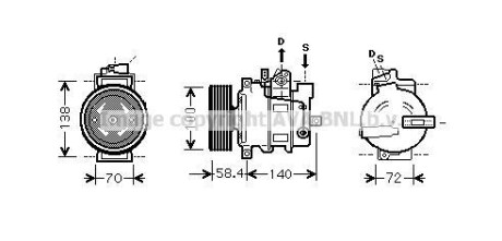 Компрессор, кондиционер - (4F0260805AA, 4F0260805AE, 4F0260805AN) AVA COOLING AIAK262