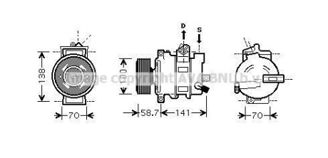 Компрессор, кондиционер - (4F0260805G, 4F0260805M, 4F0260805P) AVA COOLING AIAK279