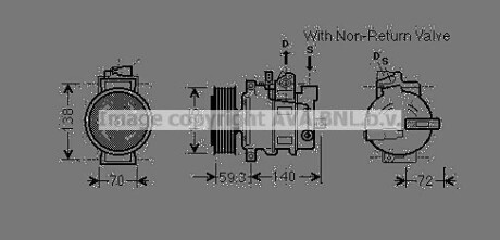 Компрессор кондиционера AUDI: A6 (4F2, C6) 2.4/2.4 QUATTRO/2.8 FSI/3.2 FSI/3.2 FSI QUATTRO 04-11, A6 - AVA COOLING AIAK330