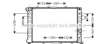 Радиатор, охлаждение двигателя - (60624581, 60690405) AVA COOLING AL2057