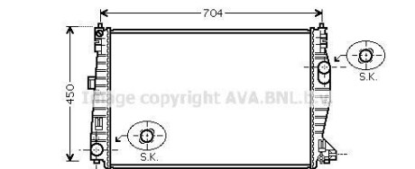 Радиатор, охлаждение двигателя - (50510146, 60694769, 71744219) AVA COOLING ALA2101 (фото 1)