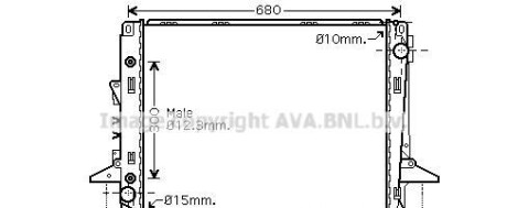 Радиатор, охлаждение двигателя - AVA COOLING AU2197