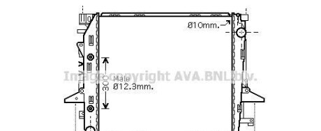 Радиатор, охлаждение двигателя - AVA COOLING AU2198