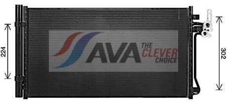Ava land rover радіатор кондиціонера (конденсатор) з осушувачем discovery sport 2.0 15-, range rover evoque 2.0 11- - AVA COOLING AU5347D