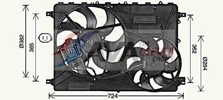 AVA LAND ROVER Вентилятор сист. охолодження DISCOVERY SPORT 2.0-2.2 14-, FREELANDER 2 2.0 11-, RANGE ROVER EVOQUE 2.0-2.2 11- - (lr024292, lr045248, lr094390) AVA COOLING AU7506 (фото 1)