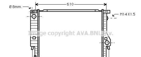 Радиатор, охлаждение двигателя - (1707929, 1709456, 17111707929) AVA COOLING BW2047