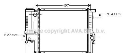 Радиатор, охлаждение двигателя - (1247145, 1469176, 17111247145) AVA COOLING BW2124