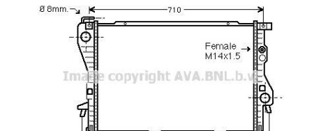 Радиатор, охлаждение двигателя - AVA COOLING BW2176