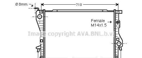 Радиатор, охлаждение двигателя - AVA COOLING BW2202