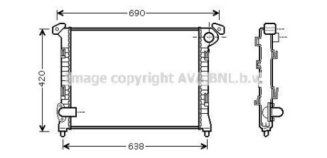 Радиатор, охлаждение двигателя - (1475550, 17101475550) AVA COOLING BW2286 (фото 1)