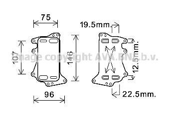 Радиатор масляный КПП BMW 3 F30 (12-), 5 F10 (10-), 7 F01 (09-), X3 F25 (11-), X - AVA COOLING BW3556