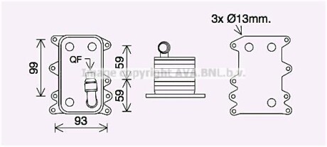 Охолоджувач оливи - (17212249465, 17217800479, 17217803830) AVA COOLING BW3560