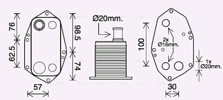 Радиатор масляный BMW 3 E46 (98-), 5 E39 (96-), X5 E53 (00-) 2.5D, 3.0D - AVA COOLING BW3571