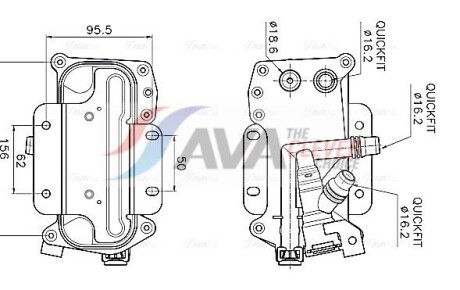Ava bmw оливний радіатор 5 (f10) 11-, 5 touring (f11) 10- - AVA COOLING BW3626