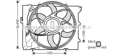 Вентилятор, охлаждение двигателя - AVA COOLING BW7523