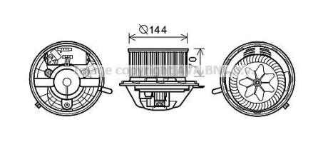 Вентилятор отопителя салона BMW 3E90 X1E84 X3F25 X4F26 - (64119227670, 64116933663, 64119144200) AVA COOLING BW8454