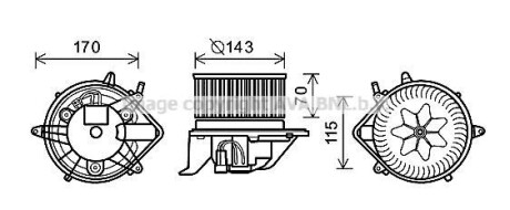 Вентилятор обігрівача салону Mini One Countryman Clubman Paceman Cooper AVA - AVA COOLING BW8458