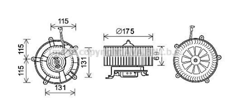 Вентилятор отопителя салона BMW 7 (E65) (01-) AVA - (64116913401, 6913401, 6933401) AVA COOLING BW8478