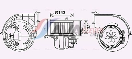 Вентилятор отопителя салона BMW X5 (E70) (06-), X6 (E71) (08-) AVA - (64116971108, 64119229658, 64119245849) AVA COOLING BW8574