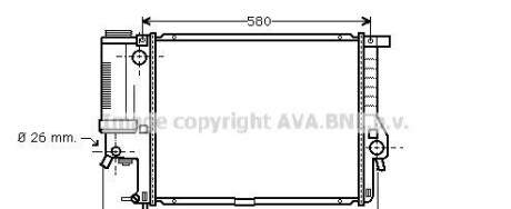 Радиатор охлаждения двигателя BMW 5 E39 (96-03) 2.0i, 2.5i, 2.8i - AVA COOLING BWA2201