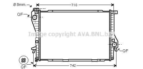 Радіатор, Система охолодження двигуна - (1436061, 17111436061) AVA COOLING BWA2300 (фото 1)