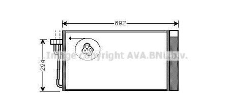 Конденсер BMW E60/E65 2.0D-4.5D 02- - (64508381362, 64509122827) AVA COOLING BWA5273D