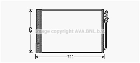 Радиатор кондиционера BMW 5F10 7F01 - (4247809, 64509255983, 64534247809) AVA COOLING BWA5370D (фото 1)