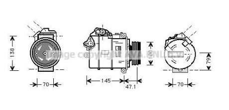 Компресор - (64509174803, 64529122620, 883100D070) AVA COOLING BWAK306