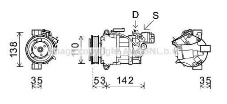 Компресор - (64509145351, 64509156821, 64526915380) AVA COOLING BWAK393