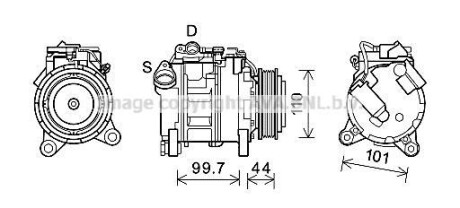 Компрессор - (6452930356104, 64529303561, 6452933082501) AVA COOLING BWAK493