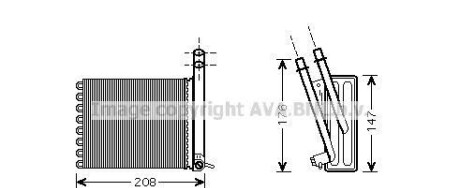 Теплообменник, отопление салона - AVA COOLING CN6243
