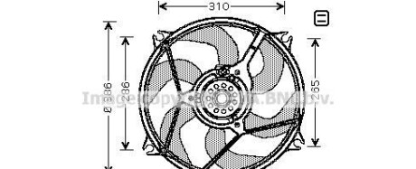 Вентилятор, охлаждение двигателя - (1253C8) AVA COOLING CN7530