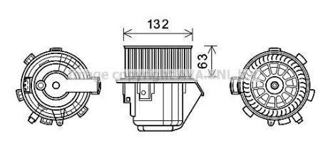 Вентилятор отопителя салона Peugeot 407 (04-), Citroen C5 (08-) AVA - AVA COOLING CN8298