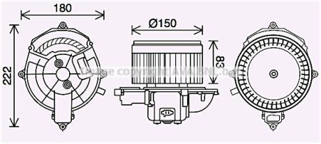 Вентилятор обігрівача салону PSA Berlingo Partner II AC+ AVA - (6441CG) AVA COOLING CN8310