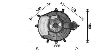 Вентилятор отопителя салона Citroen Berlingo (12-) 1,6d, C4 Picasso (07-13) Cli - AVA COOLING CN8316