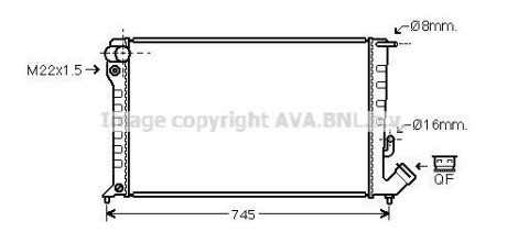 Радиатор, охлаждение двигателя - (133042, 96324662, 9632466280) AVA COOLING CNA2151 (фото 1)