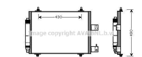 Радиатор кондиционера CITROEN: C8 (EA, EB) 2.0/2.0 16V/2.0 HDi/2.2/2.2 HDi 02- \ FIAT: ULYSSE (179AX) - (1489398080, 6455AP) AVA COOLING CNA5213D